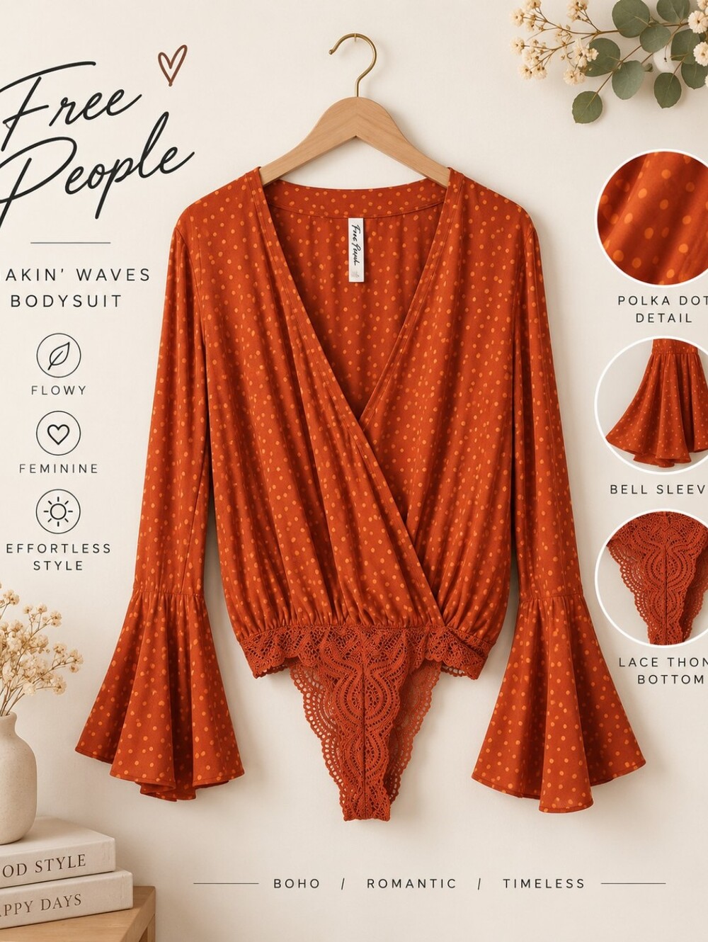 Free People Makin' Waves Bodysuit in Terra…